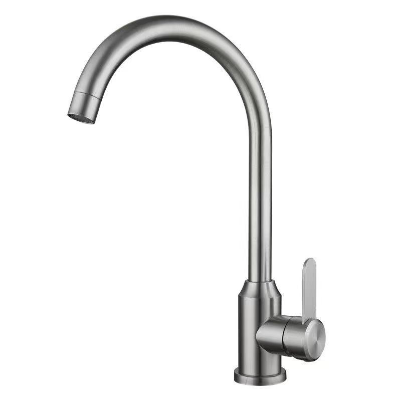 Dark gray high-arc faucet with side lever